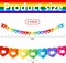 6 Pieces Colorful Rainbow Heart Banner - 60 Feet Colorful Rainbow Gay Pride Paper Garland - Heart Shape Hanging Decorations